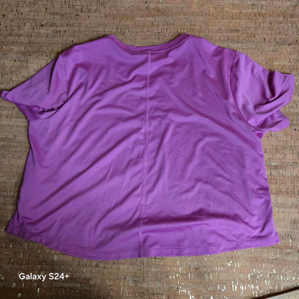 Nike Dri-FIT Cropped Short Sleeve Training Top Purple Size L - Picture 3 of 7